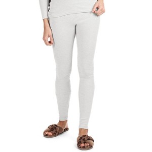 Memoi Women's Organic Cotton Classic Ribbed Leggings - 1 of 4
