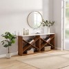 FURNIinspire Console Tables 70.9 Inch Farmhouse Console Table, Entryway Table X Shape Detachable Table with Storage, White, 11.8"*70.9"*31.5" - 2 of 4
