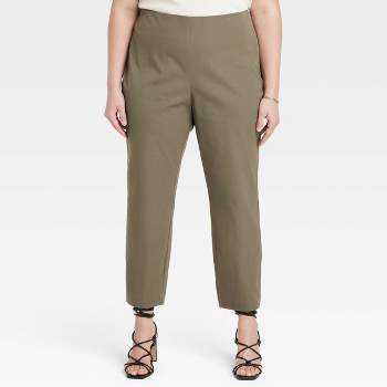 Women's High-rise Ankle Jogger Pants - A New Day™ Brown Plaid 26 : Target