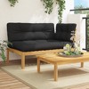vidaXL Patio Pallet Corner Sofa - Black Cushions, Solid Acacia Wood, Modular Design, Outdoor/Garden/Terrace Furniture - 2 of 4