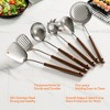 SUGIFT Cooking Utensils Set 7 Piece Stainless Steel Kitchen Tools with Wooden Handles and Holder - 4 of 4
