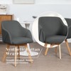 Bekrvio Swivel Dining Chairs with Arm Set of 2 - Modern Linen Upholstered Accent Desk Chairs with Solid Wood Legs for Kitchen,Living Room - 3 of 4
