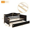 NicBex Twin Size Day Bed with Trundle Wooden Daybed Frame Trundle Bed Twin with Curved Backrest for Living Rooms - 2 of 4