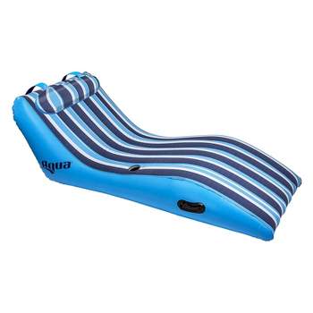 Aqua Leisure Inflatable Ultra Cushioned 1 Person Oversized Outdoor Pool and Lake Lounger Float with Adjustable Pillow Headrest