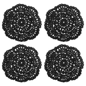 Unique Bargains Cotton Embroidered Lace Vintage Coasters 4 Pcs 3.94" - 1 of 4