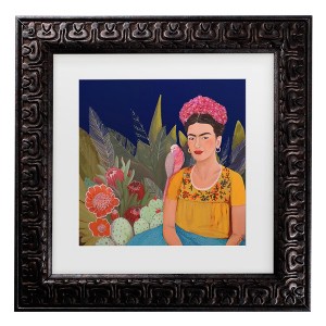 Trademark Fine Art - Sylvie Demers Frida A Casa Azul Revisitated Matted Framed Art - 1 of 4