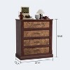 TackView 4 Drawer Farmhouse Dresser for Bedroom, 34.6''Tall Chest of Drawers with Metal Handles, Rustic Wooden Dresser for Living Room, Hallway - 3 of 4