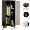 71" H Rolling Tool Cabinet - Metal Locker Storage Cabinet with Wheels,Heavy-Duty Lockable Office Garage Cabinets Utility with 2 Doors and Hanging Rod - 3 of 4