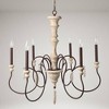 LNC Lupus 6-Lights 31" French Country/Cottage Candle Chandelier,Disressed White Wood and Bronze - 2 of 4