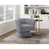 NicBex 1pc Accent Chair Velvet Swivel Chair Lounge Chair Solid Wood Diamond Pattern Stitched Back Reading Chair for Living Room, Gray - 4 of 4