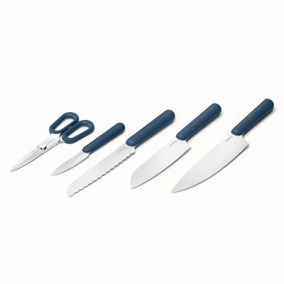 Navy and Light Wood 14-Piece Kitchen Prep Set