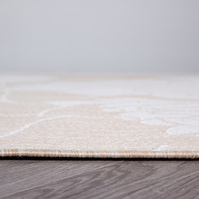 Natural Floral Flat Woven Synthetic Indoor/Outdoor Area Rug 8x10