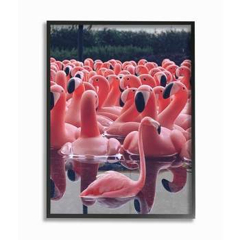 Stupell Industries Funny Pink Flamingo Pool Bird Toys Photograph