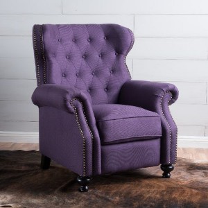 Copper Accent Chair, Push Back Recliner Chair with Rolled Arms, Wingback Sofa Chair, Modern Accent Arm Chairs for Adults -Christopher Knight Home - 1 of 4