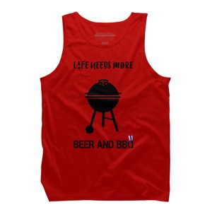 Men's Design By Humans July 4th Life Needs More BBQ By TeeShirtMadness Tank Top - 1 of 2