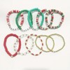 Chery Life 10-Pack Christmas Holiday Bracelet Set - Festive Polymer Clay Heishi Stretch Bracelets with Joyful Messages - 2 of 4