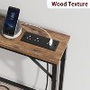 Console Table, 39.3" Entrance Table with Power Station, Behind Couch Table with Power Outlets USB Ports Thin Entry Hallway, Retro - 3 of 4