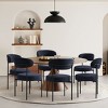 WestinTrends Alexandria Mid-Century Modern Upholstered Faux Shearling Round Dining Chairs - 2 of 4