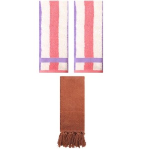REGALWOVEN 3 Packs Cotton Absorbent Soft Decorative Bathroom Hand Towel for Kitchen - 1 of 4