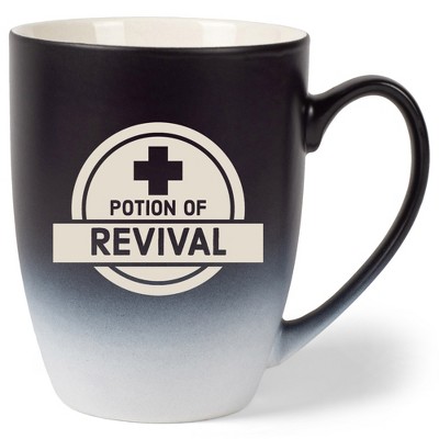100 North Magic Potion 10 Ounce Black and White Two Toned Ombre, Comfortably Fits Your Hands, Ceramic Tea Coffee Cup Mug, Potion of Revival