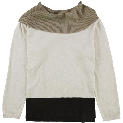 Karen Scott Womens Colorblock Pullover Sweater, Beige, XX-Large