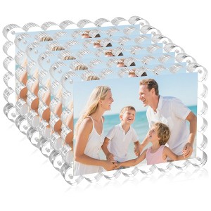 BP4U Acrylic Double-Sided Magnetic Picture Frame, Clear Frameless Freestanding Photo Frame for Home/Office Tabletop Display - 1 of 4