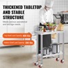 VEVOR Stainless Steel Work Table 30 x 12 x 34 Inch, 700 LBS Load Capacity with 4 Wheels, 3 Adjustable Height Levels, Silver - 4 of 4