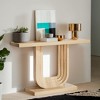 Hommoo Farmhouse Console Table, 39" Wood Entryway Table with Geometric Base - 2 of 4