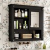 NicBex 32"x28" Elegant Wall Mounted Bathroom Cabinet with Mirror&5 Adjustable Shelves,Mirrored Medicine Cabinet for Bathroom,Matte Finish - 2 of 4