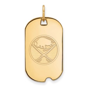 Black Bow Jewelry 14k Yellow Gold Plated Sterling Silver Buffalo Sabres NHL Pendant - 1 of 3