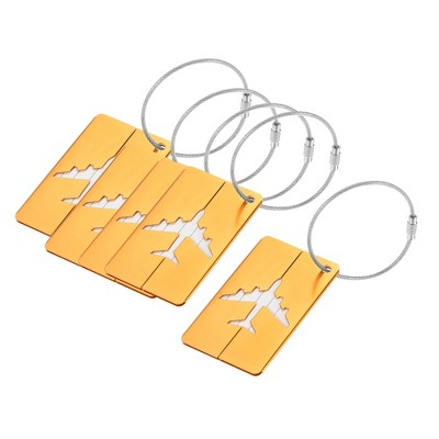 Unique Bargains Aluminium Lightweight Backpack Identifier Card Travel Luggage Tags 5 Pcs