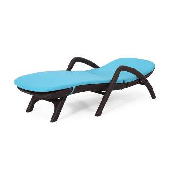 Waverly Patio Faux Wicker Chaise Lounge Blue - Christopher Knight Home