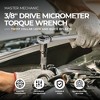 Master Mechanic 3/8 Inch Chamfered Square Drive Alloy Steel Micrometer Torque Wrench, 5 to 80 Foot Pounds with Twist Collar Lock and Quick Release - 3 of 4