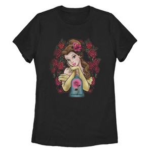 Women's Beauty and the Beast Belle Rose Wreath T-Shirt - 1 of 3