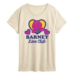 Women's - Mattel - Barney Love Club With Hearts Short Sleeve Graphic T-Shirt - 1 of 3