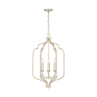 Elegant Ophelia 6-Light Winter Gold Chandelier with Distressed Finish