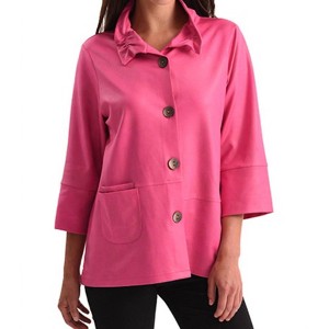 Women's Microfiber Leather Button Jacket - ANGEL - 1 of 2