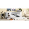 Twin Size Daybed with Trundle and Drawers, Twin Sofa Bed Frame with Storage Arms and Charging Station for Bedroom Living Room - 3 of 4