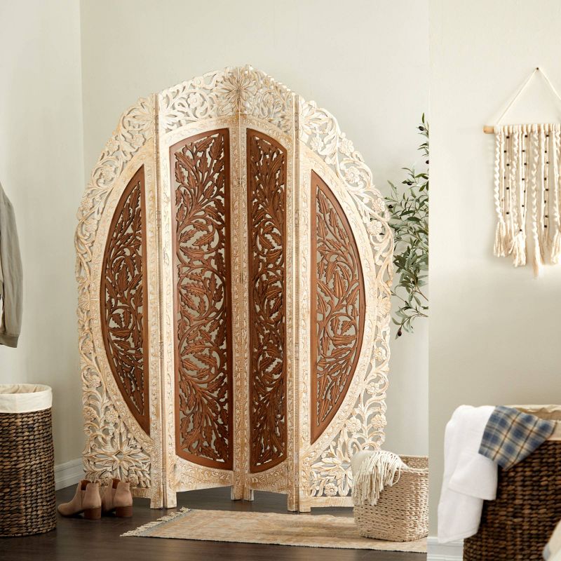 French Country Mango Wood Room Divider Screen Brown - Olivia &#38; May, 3 of 10