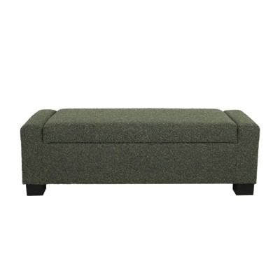 DSVIMOY Rectangular Ottoman Bench with Hinged Lid for Footrest, and Hidden Storage, Perfect for Living Room, Bedroom, Blackish Green, 50.25"*20"*16.75