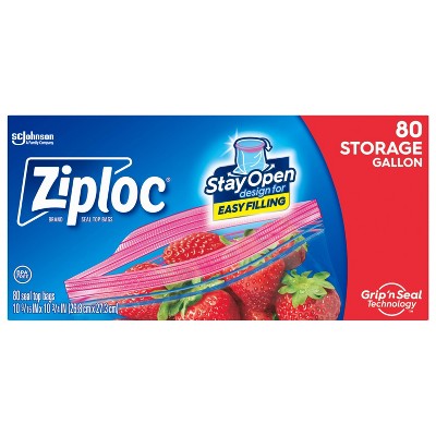 Ziploc Storage Gallon Bags With Grip 'n Seal Technology - 80ct : Target