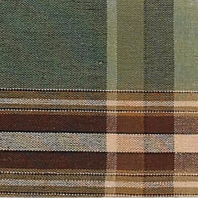 Green and Brown Plaid Cotton Valance with Pinecone Patches