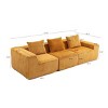 Modern Modular Corduroy Sofa with 3 Pillows, 3-Seat Compression Couch, Luxurious Sleek Cloud Sofa for Living Room or Apartment – The Pop Home - 4 of 4