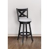 Gulches Contemporary 24" Swivel Pub Stools Set of 2 - Black Frame, Fabric Upholstered Seat, Counter Height, 17.5" x 17.5" x 37.5"H - 2 of 4