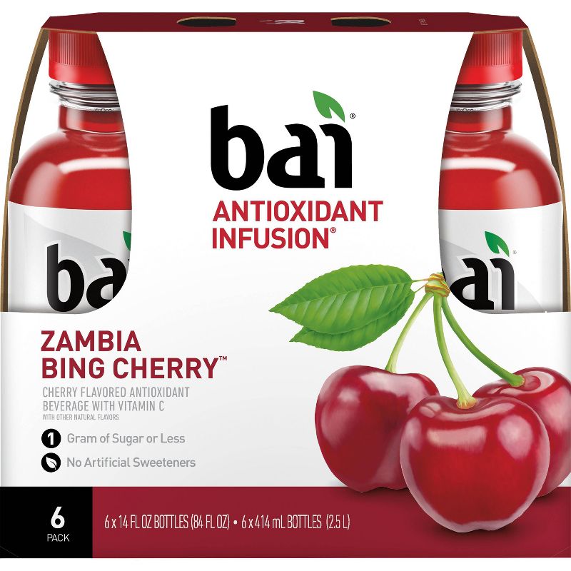 Bai Zambia Bing Cherry Antioxidant Water - 6pk/14 fl oz Bottles, 2 of 6