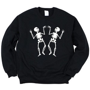 Simply Sage Market Women's Graphic Sweatshirt Two Dancing Skeletons - 1 of 2