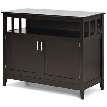 Tangkula Modern Kitchen Storage Cabinet Buffet Server Table Sideboard Dining Wood Brown