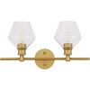 Elegant Lighting Gene 2 light Brass and Clear glass Wall sconce - image 3 of 4