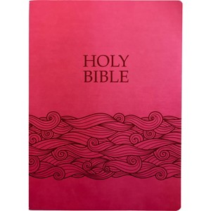 Kjver Holy Bible, Wave Design, Large Print, Berry Ultrasoft - (King James Version Easy Read Bible) by  Whitaker House (Leather Bound) - 1 of 1