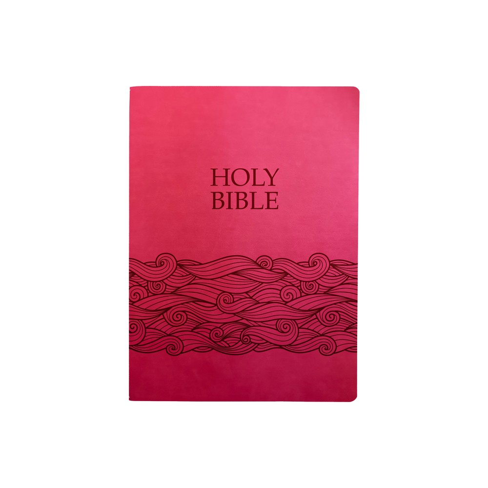 Kjver Holy Bible, Wave Design, Large Print, Berry Ultrasoft - (King James Version Easy Read Bible) by Whitaker House (Leather Bound)